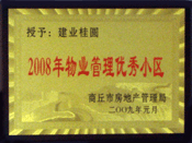 2009年1月6日，商丘桂園榮獲"商丘市物業(yè)管理優(yōu)秀小區(qū)"稱號(hào)。